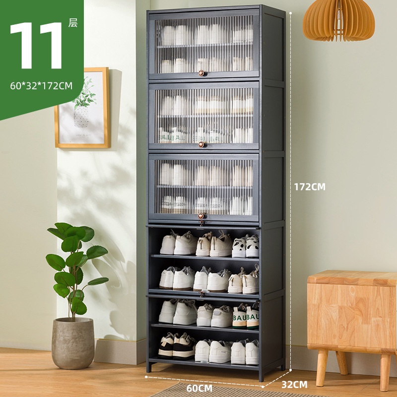 Shoe Cabinet Home Black Gray Shoe Cabinet 2022 New Flip Door Shoe Rack   3b1a5ab5d6d4269016ce08ae11b4887f