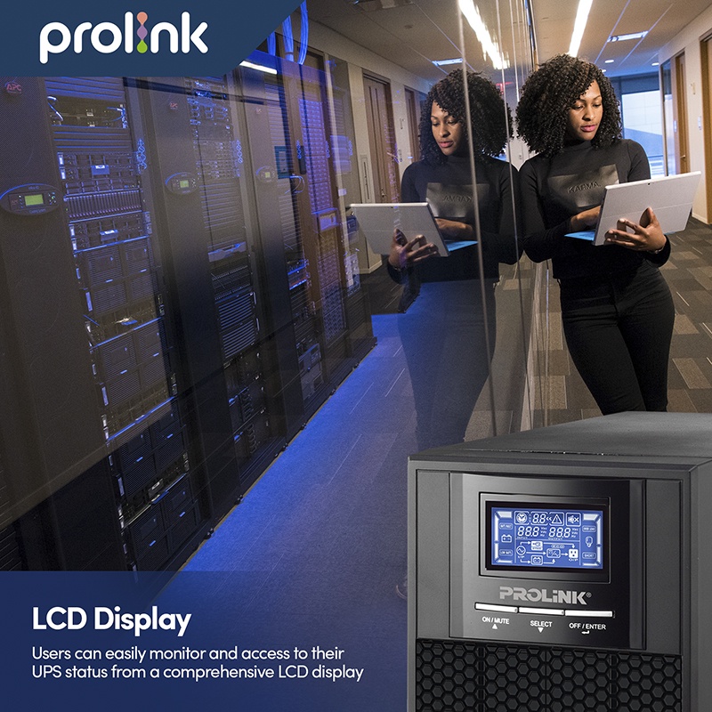 Prolink Online UPS Professional II+ 1000VA l 900Watt l Pure Sinewave - Gambar 2