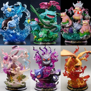 POKEMON Mega Evolution Gengar Charizard Eevee Gyarados Venusaur Blastoise  Slowpoke Figure Anime Action Model Toy For Kids Gift