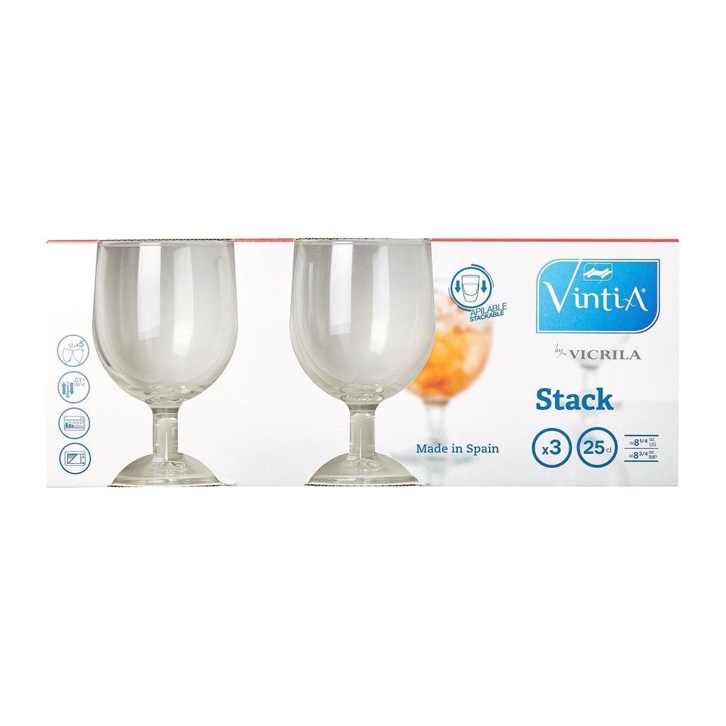Vintia Stack Stackable Wine Glass 25Cl (3Pc) | Shopee Singapore