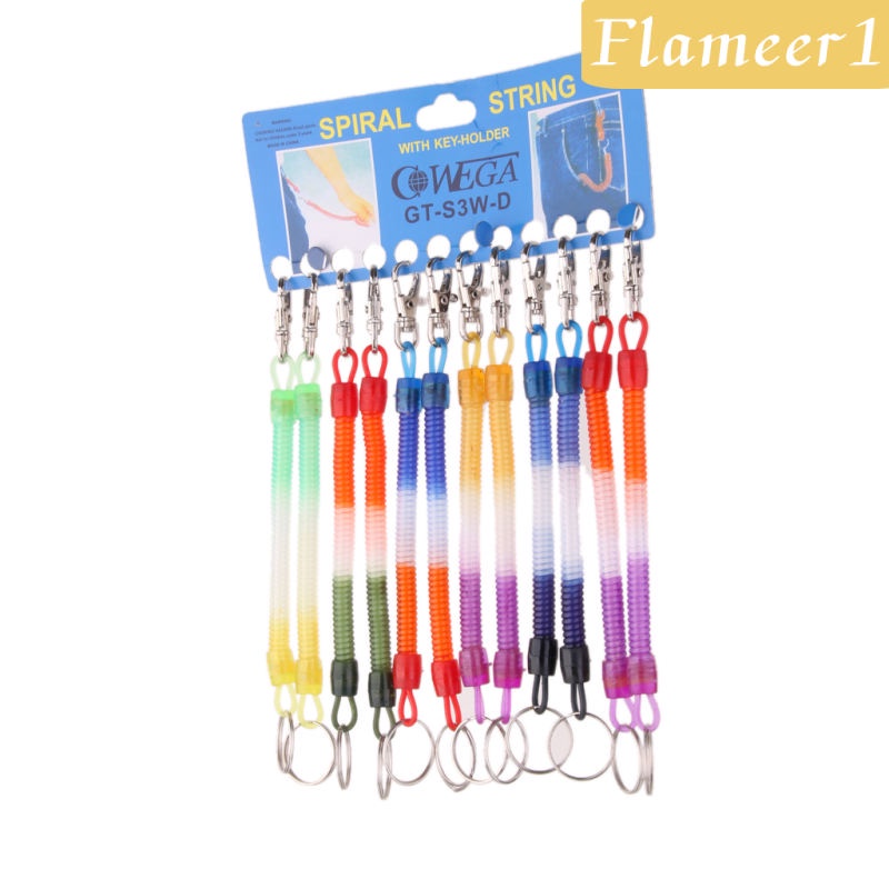 FLAMEER1 12x Colorful Retractable Spiral String Key Stretchy Key Chain Holder Shopee Singapore
