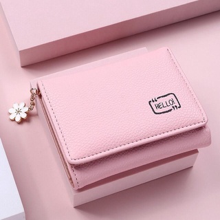 Pink Cherry Blossom Blue Grey Credit Card Coin wallet, RFID Blocking  Compact Women Leather Card Holder, Key Change Organizer, Zipper Purse  Clutch