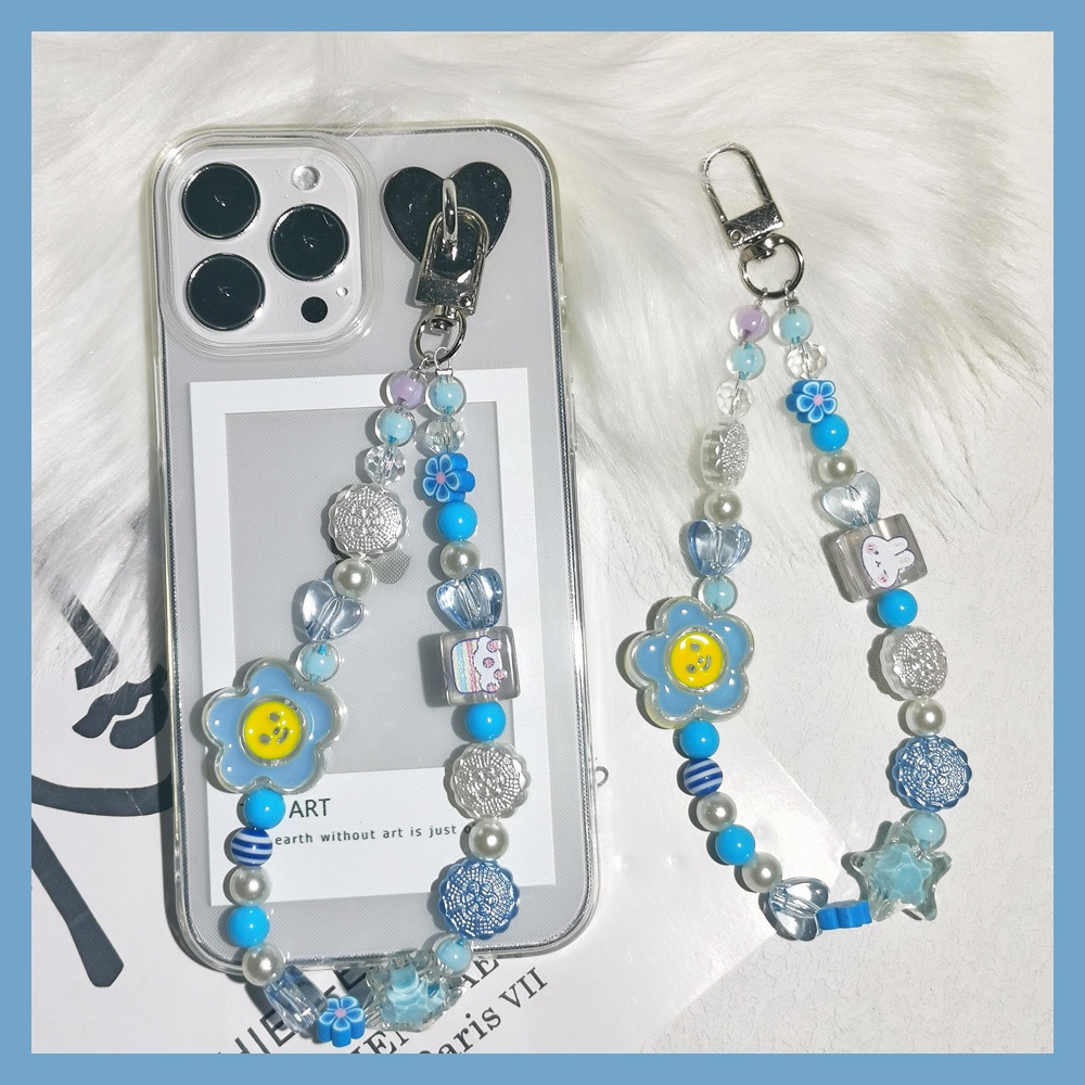 INS Window Transparent Case With Blue Keychain For Iphone 14 6 6S 13 7+ 8 Plus SE 2020 XS XR 11 12 Mini PRO MAX Casing Protective Cover
