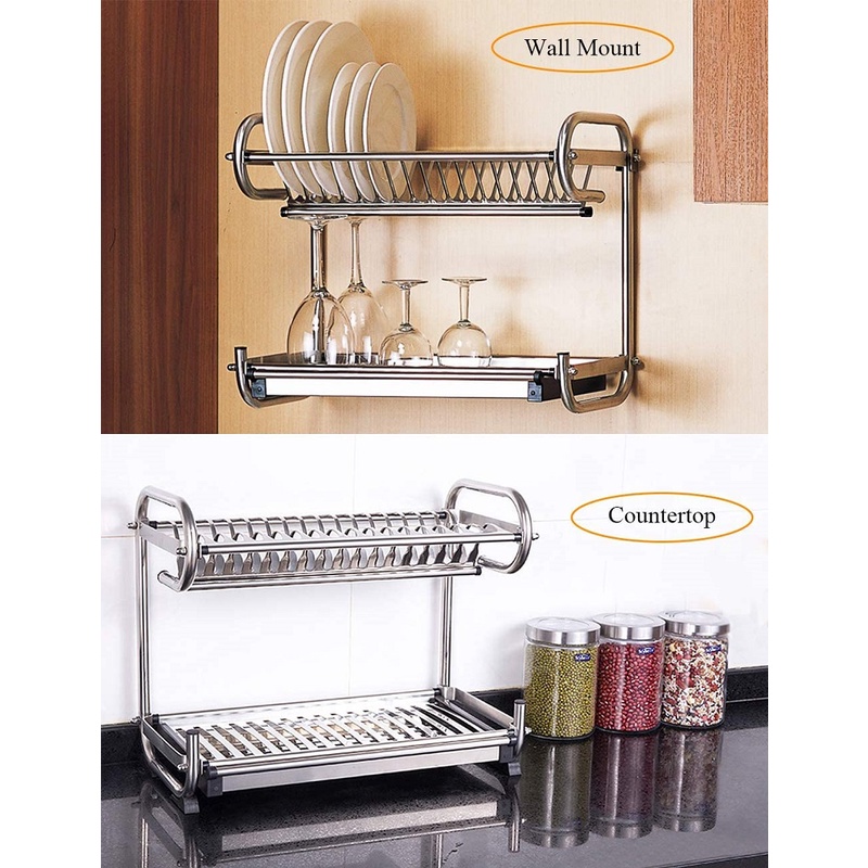 In STAINLESS STEEL DISH RACK FOR STAND/ WALL MOUNTED/ STANDING