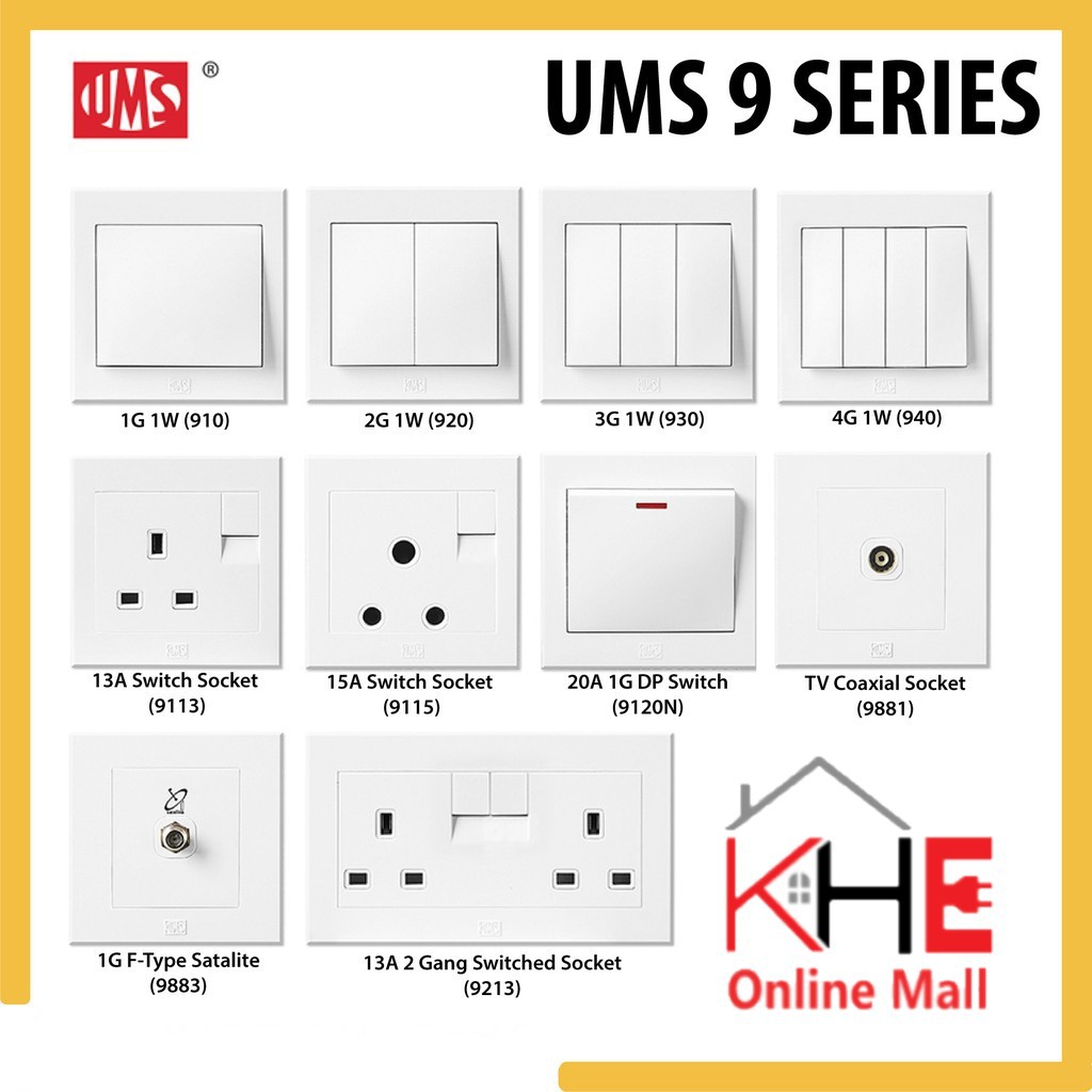 UMS 9 SERIES SWITCHES & SOCKET OUTLET (10/BOX) | Shopee Singapore