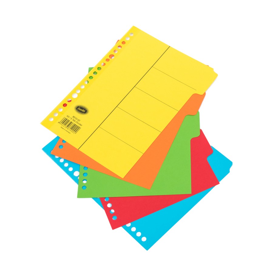 Color Index Divider Binder Divider A5BANTEX (5 tabs) | Shopee Singapore
