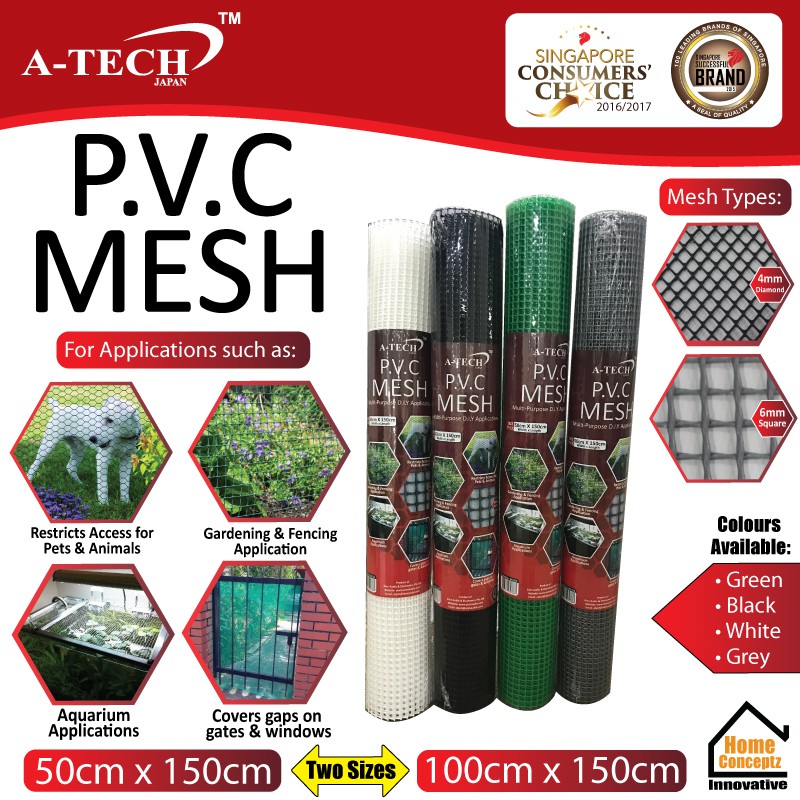 A-TECH™★ PVC Wire Mesh【Width:100cm】【Length: 150cm & 50 cm】★ High ...