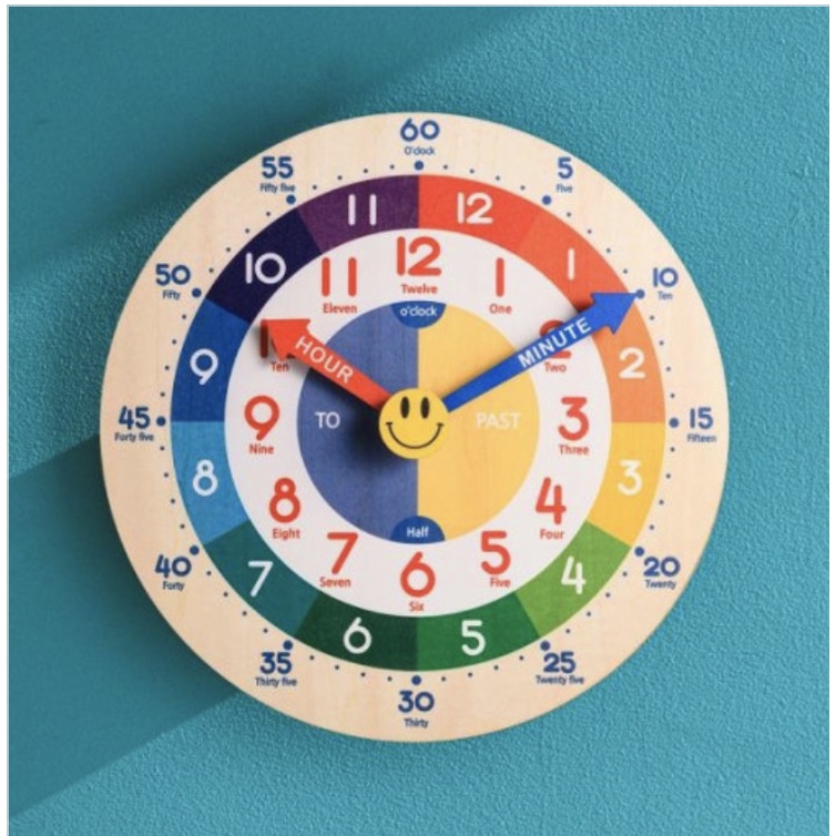 ORIENT Analog Wall Clock for Education How to Read the Clock, Noiseless ...