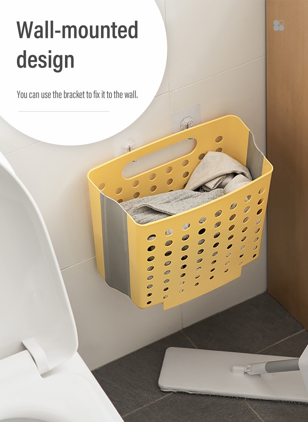 Foldable Clothing Storage Wall-mounted Storage Box PP Collapsible ...