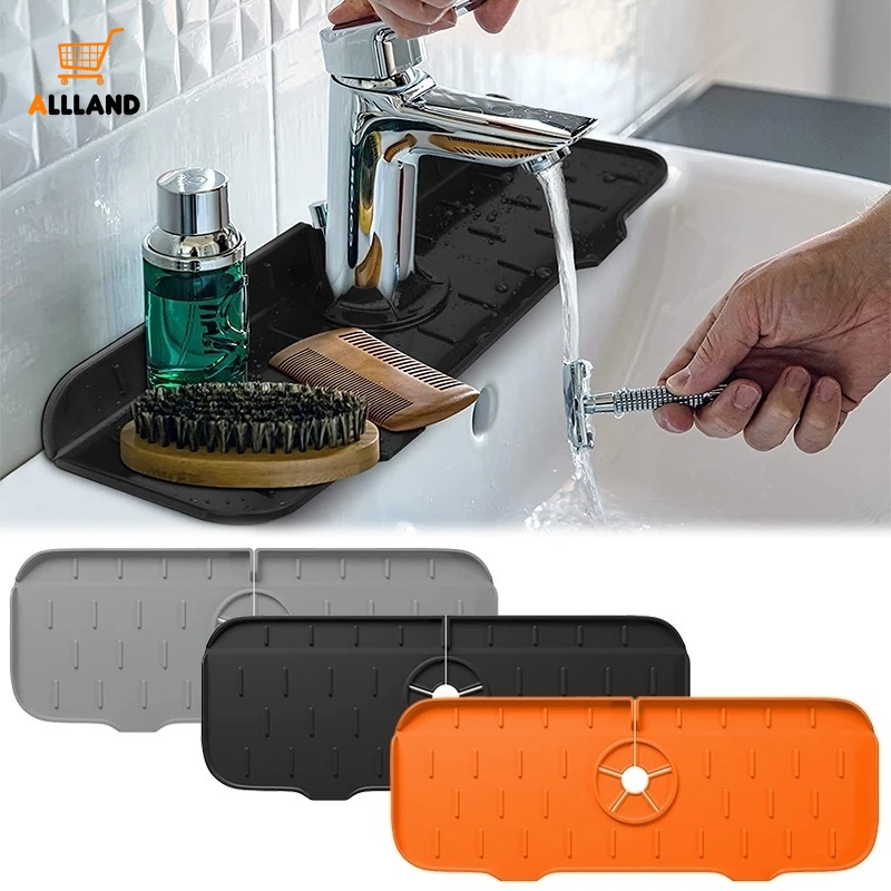 Reusable Sink Faucet Silicone Waterproof Splash Guard Mat/ Kitchen ...