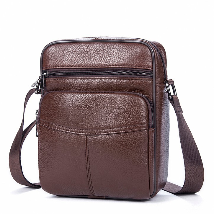 Mens leather cross on sale body sling bag