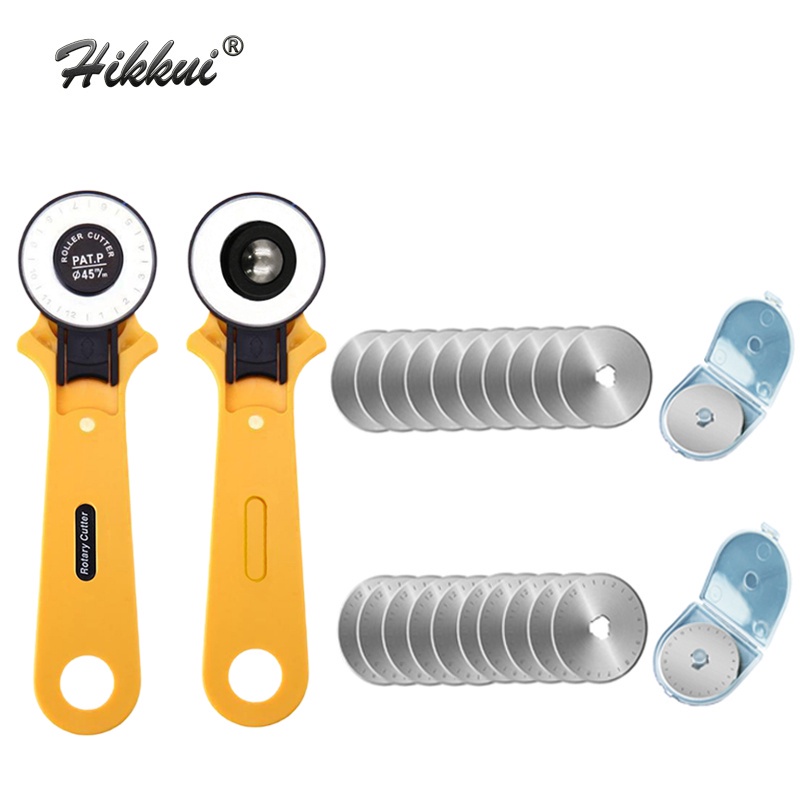 45mm Leather Rotary Cutter Set with 10Pcs Roller Wheel Blades Cloth