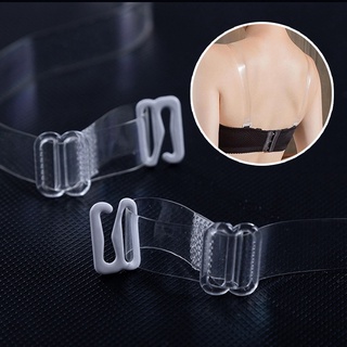 1Pair High Elastic Fashion Stripe Transparent Bra Underwear Strap Button  Adjustable Invisible Clear Shoulder Straps