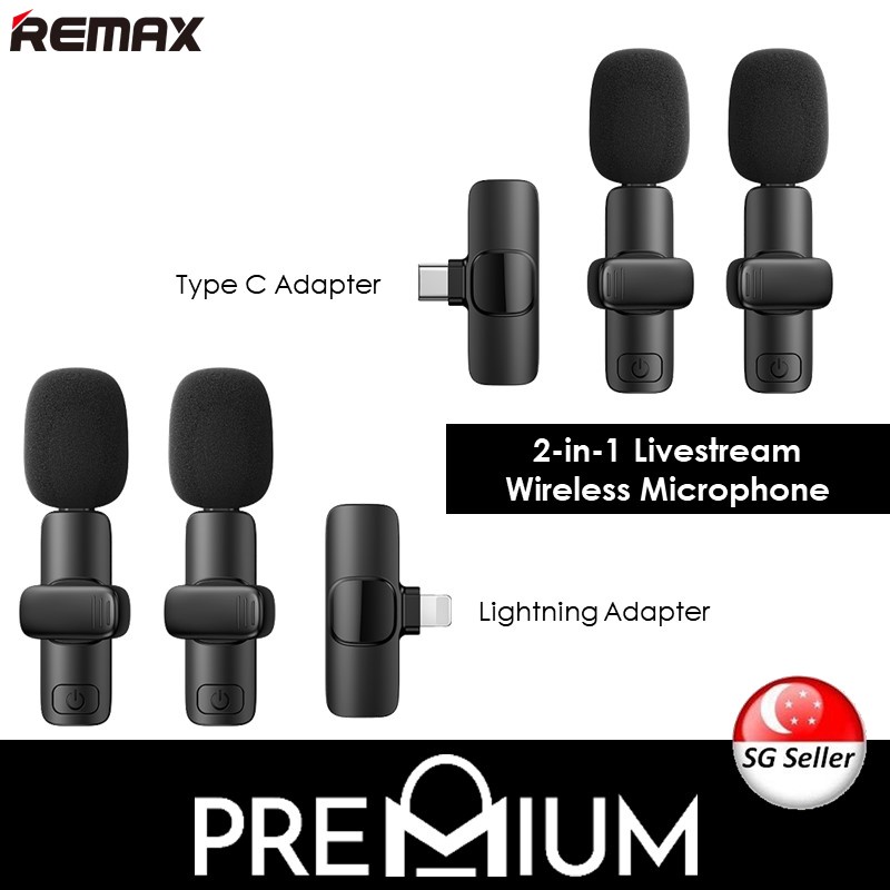 REMAX K03 iP Type C 2 in 1 Wireless Bluetooth Live Stream Microphone