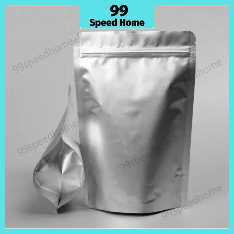 50pcs THICK Pure Aluminium Foil Stand Zip Lock Bag Both Side