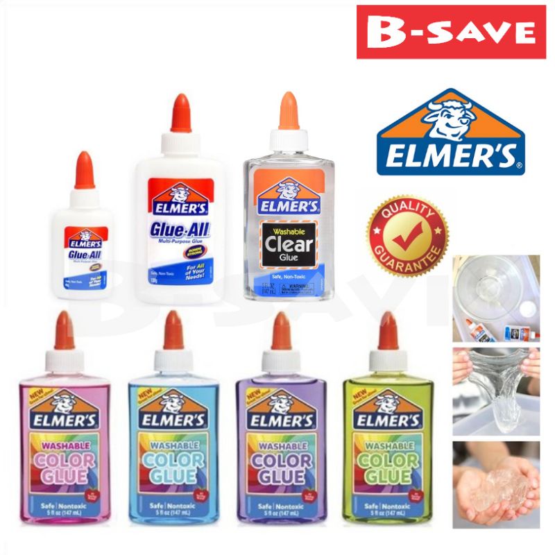 Elmer's Washable Clear Glue / Colour Glue / Multi-Purpose White Glue  Non-Toxic / DIY Slime