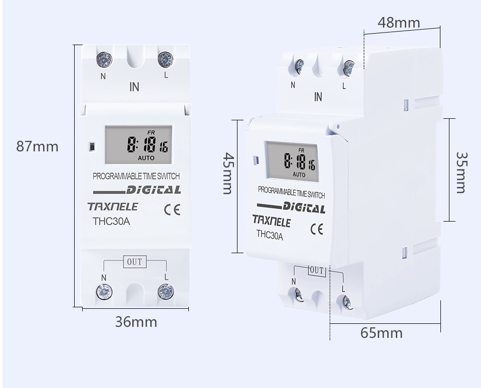 Din Rail 2 wire Weekly 7 Days Programmable Digital TIME SWITCH Relay ...