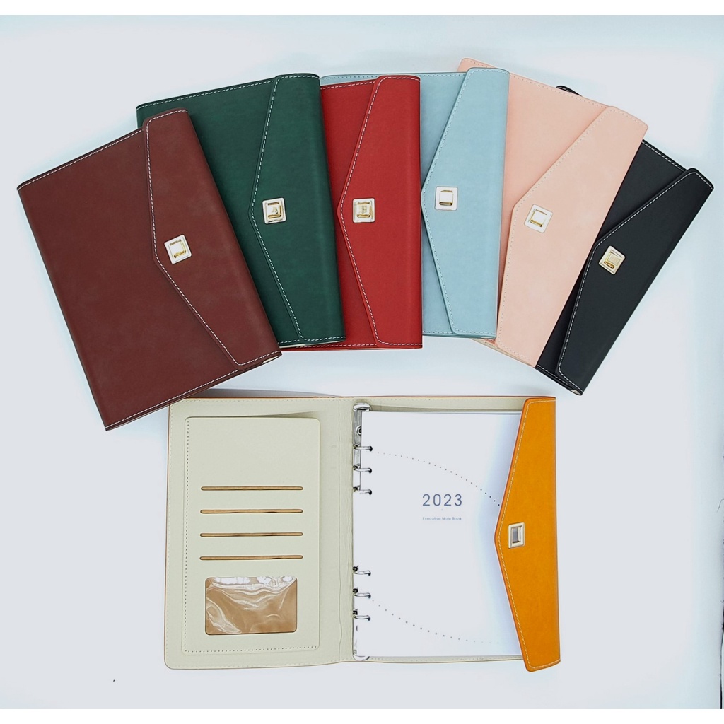 2024 Diary Planner A5 PU Organizer 6 O Ring Binder Loose Leaf Monthly