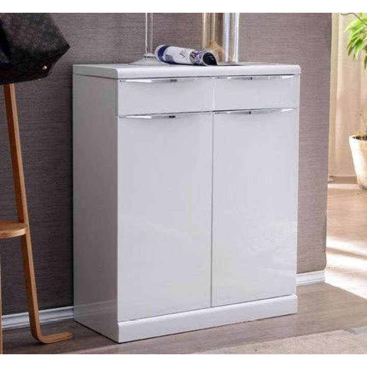 [ASTAR] EDITH 2 DOOR SHOE WITH DRAWERS (Gloss White) Shopee