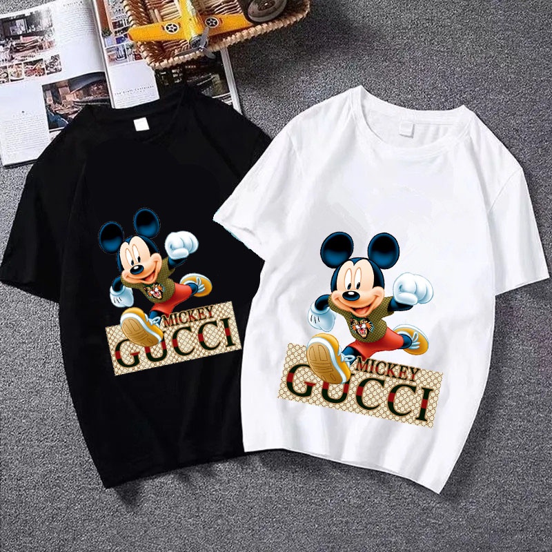 2022 summer cool and cool Mickey Mouse short-sleeved t-shirt men's and girls' round neck custom T-shirt Tide brand men's and women's clothing