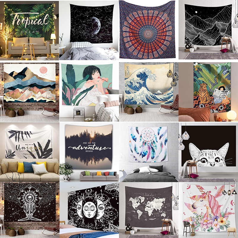 Promotion!! 43 Styles Hanging Wall Decoration Mandala Tapestry Wall Decor Beach Towel Space Planet