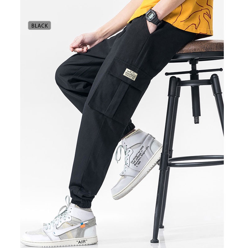 Streetwear Casual Pants Men Ribbons Harem Jogging Pants Men, 48% OFF