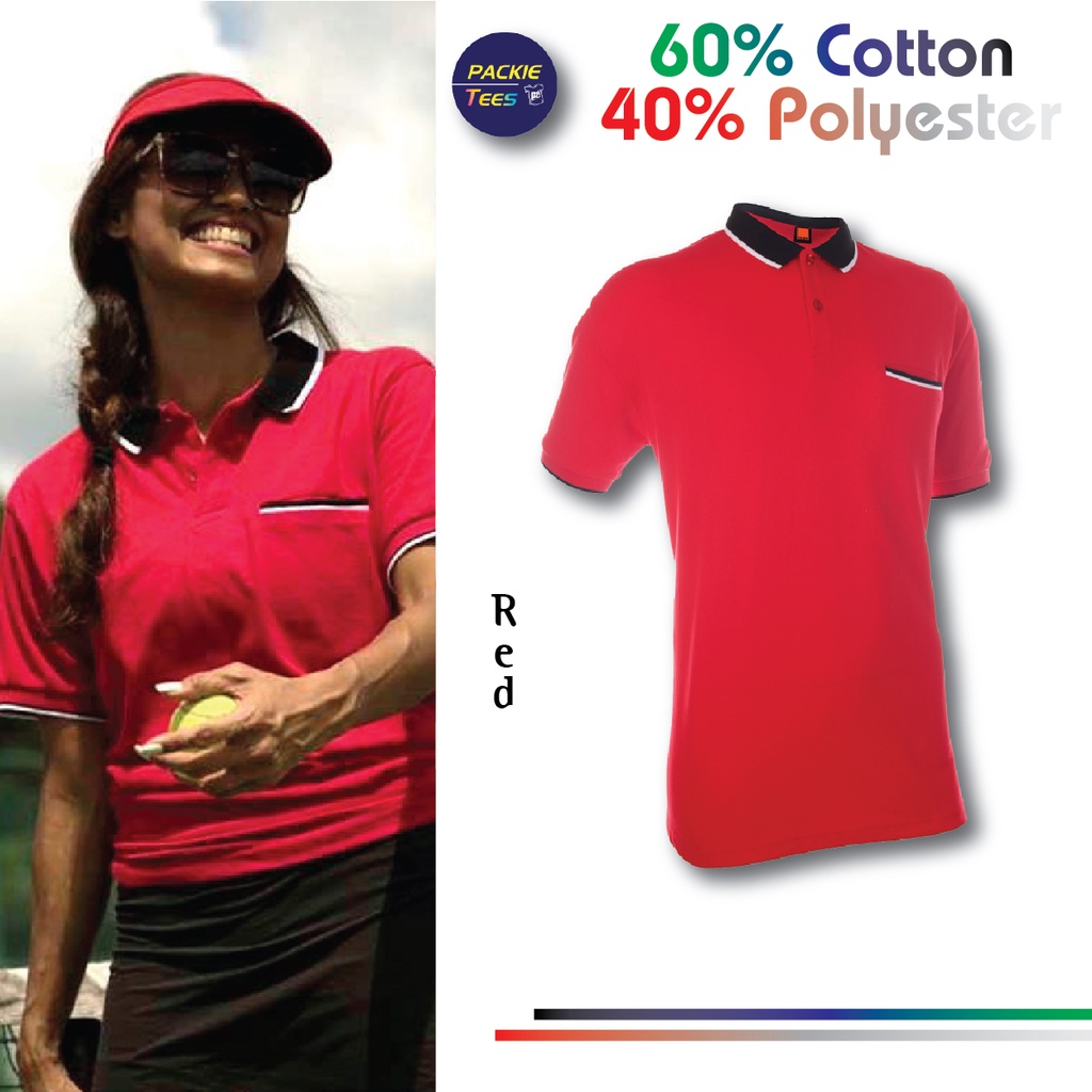 red polo shirt with pocket