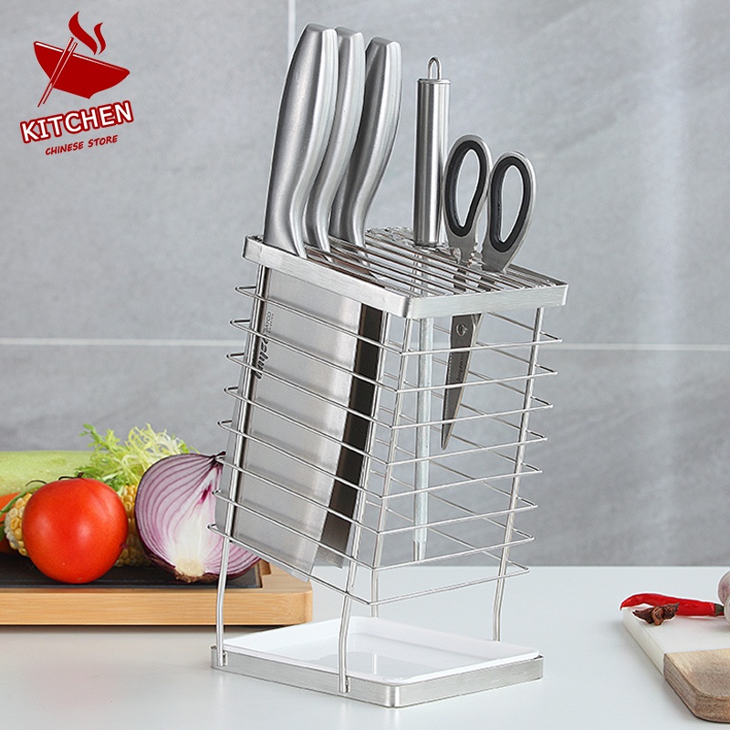 Knife Holder Kitchen Storage Knives Rack Stainless Steel Cutlery ...