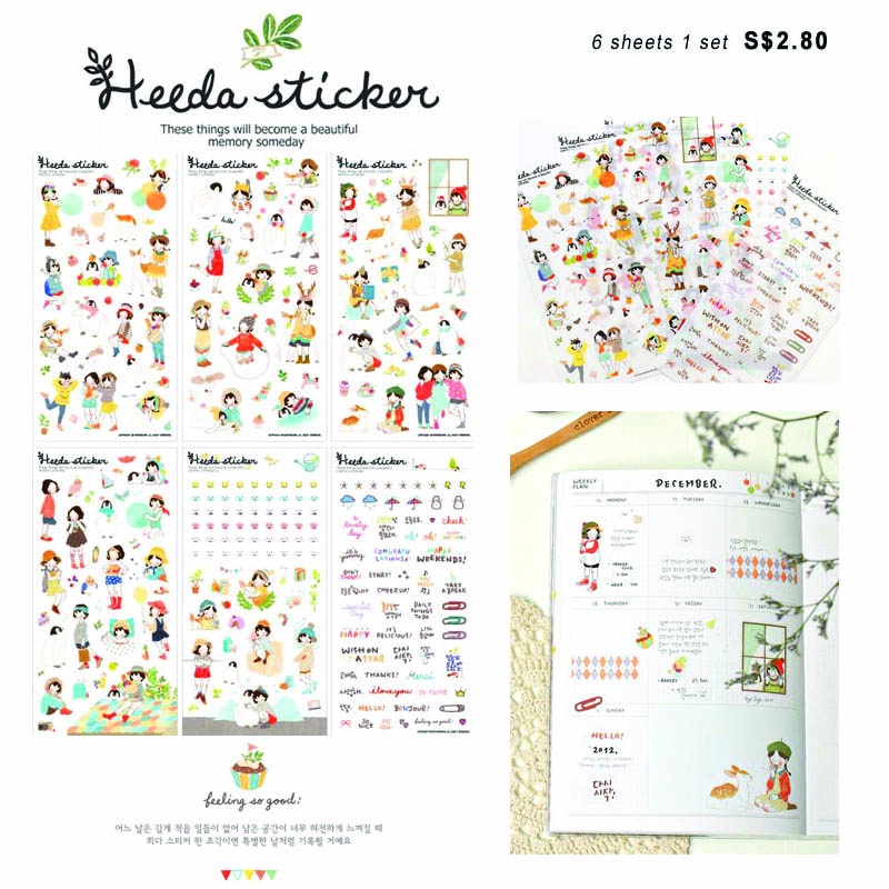 Korean DIY Diary Album Stick, KOREA STICKERS, SG ready stock / Korean ...