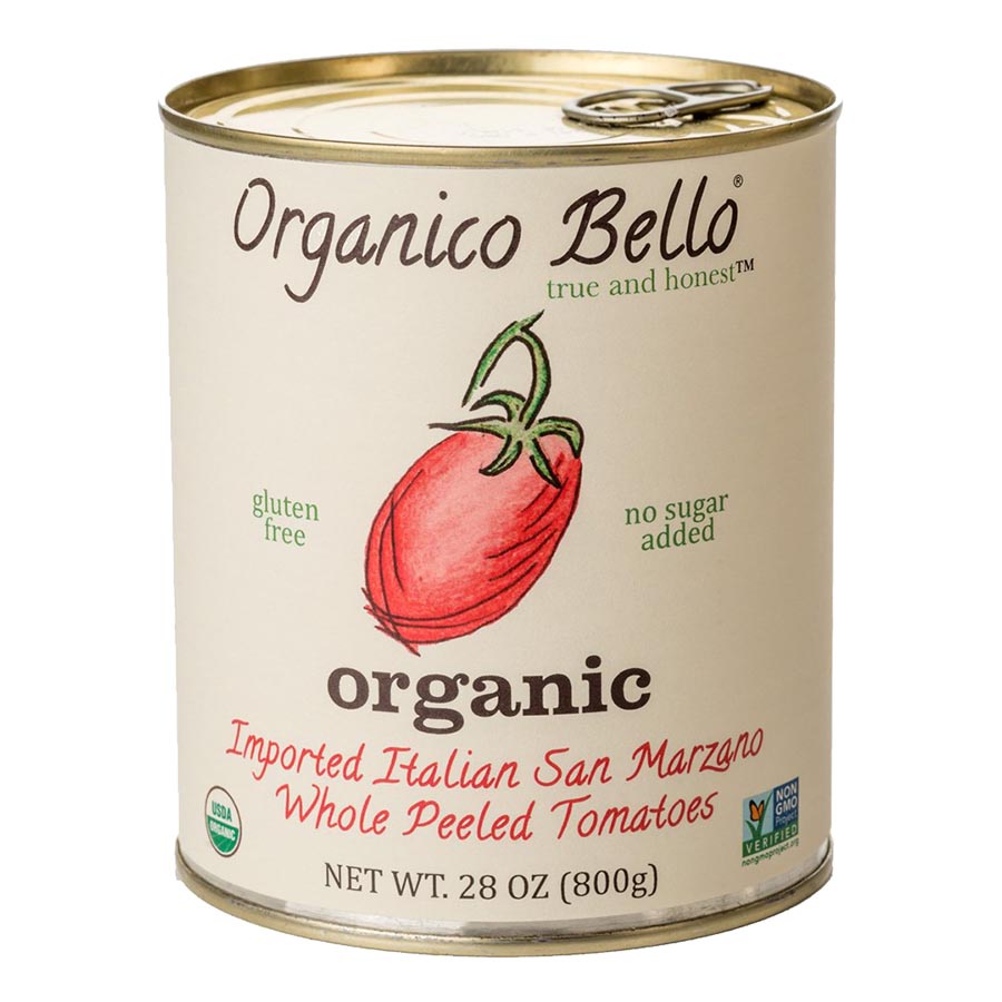 Organico Bello Organic Whole Peeled Canned Tomatoes 800g Italian San