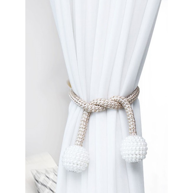 2PCS Curtain Tiebacks Curtain Tie Decorative Tie Backs Window Rope Clip Knob