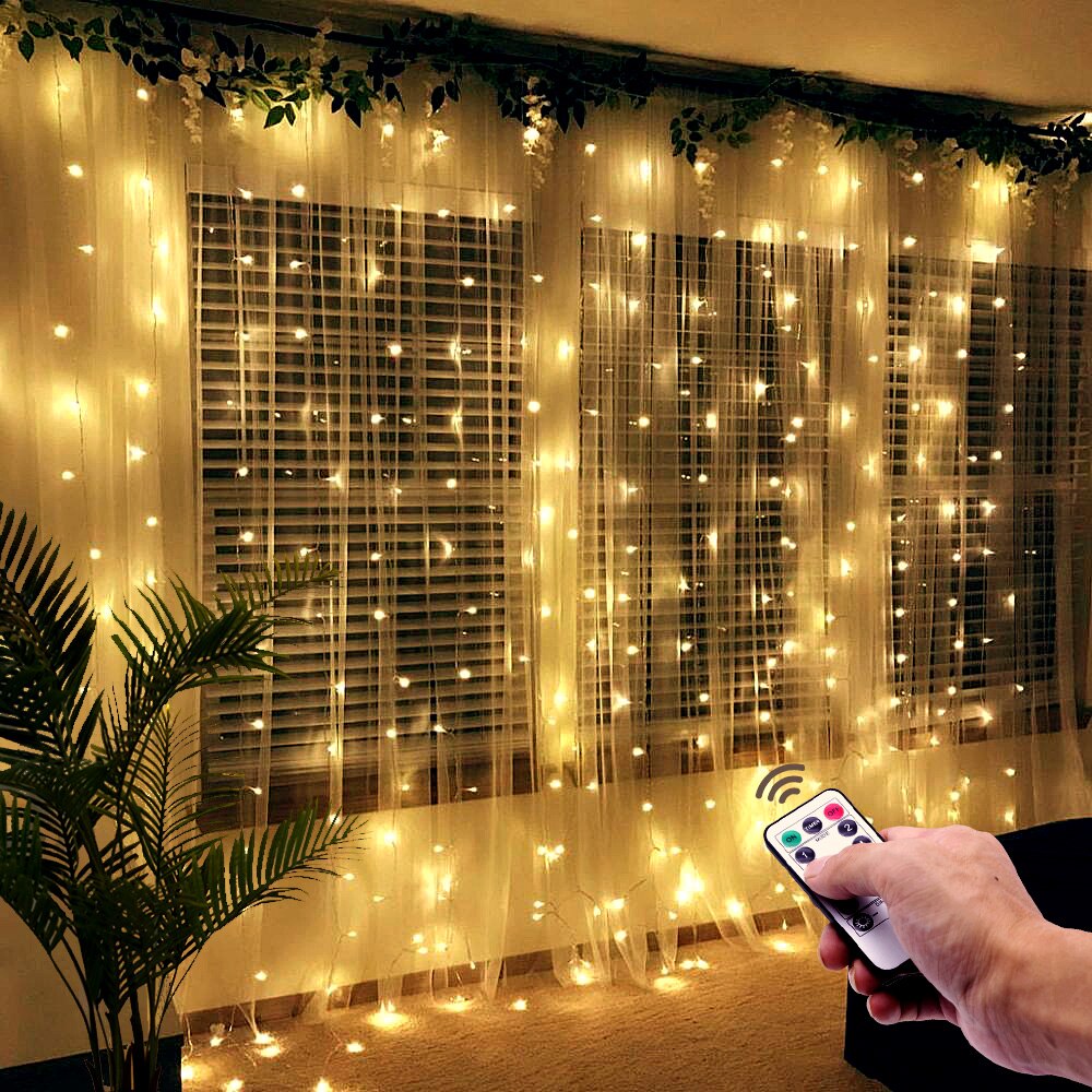 3 Meters LED fairy lights garland curtain lamp Remote control USB string lights New Year Christmas Party Decoration for home bedroom window