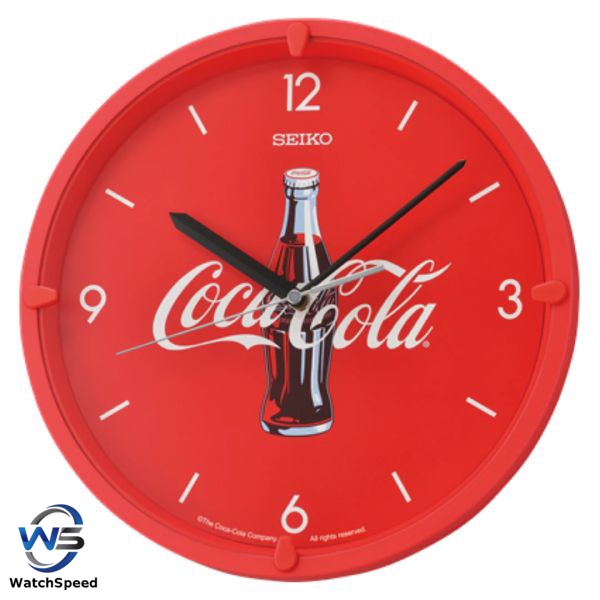 Seiko Qha Rl Limited Edition Coca Cola Red Analog Quartz Quiet Sweep Silent Wall Clock Coke