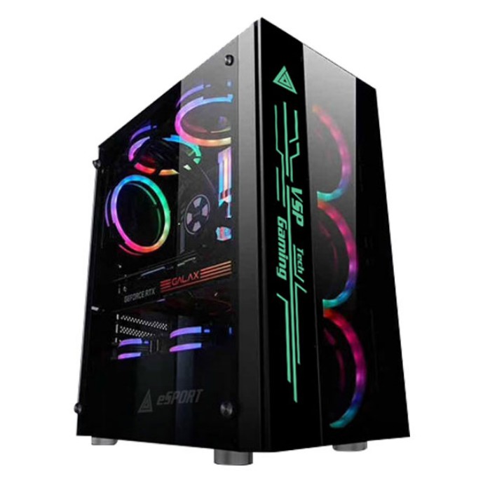 Case VSP Gaming FA-402 Computer Case with Integrated RGB LED (Fan Not ...