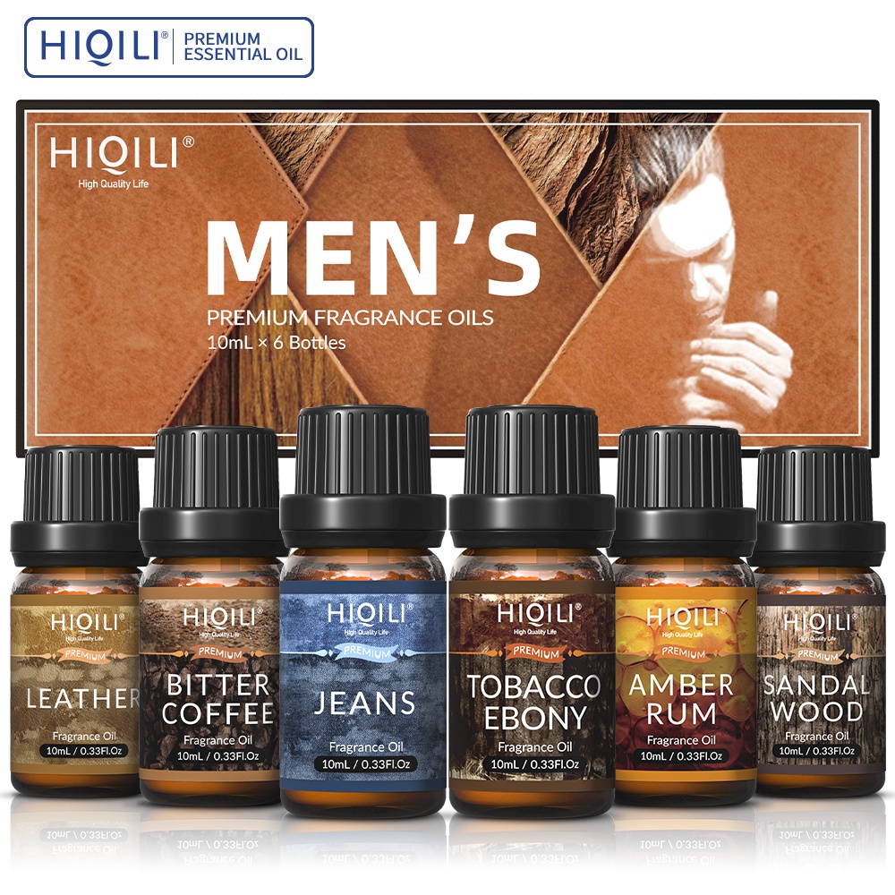 HIQILI MEN'S Top 6 Gift Set Essential Oils for Diffuser Humidifier