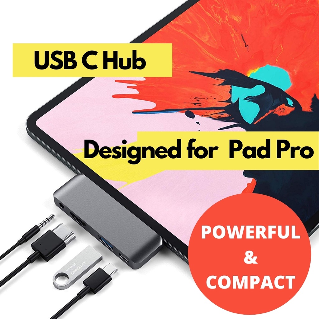 【SG】4-in-1 USB C Hub Type C Hub To HDMI 3.5mm USB PD Adapter for Tablet ...