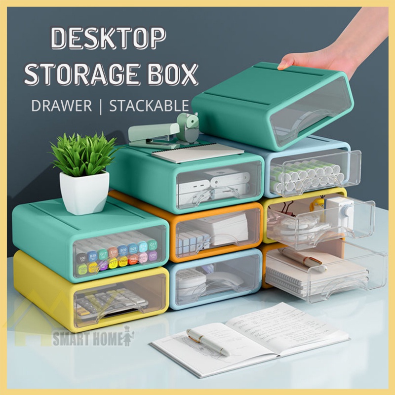Desktop Mini Storage Drawer Stackable Storage Box Desk Organiser Drawer ...