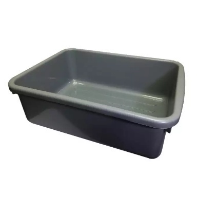 HeSLehs Flexible Tub Basket 25 Liter/6.6 Gallon Plastic Multifunction Storage Tote Bin With Handles, Black (6 Pack