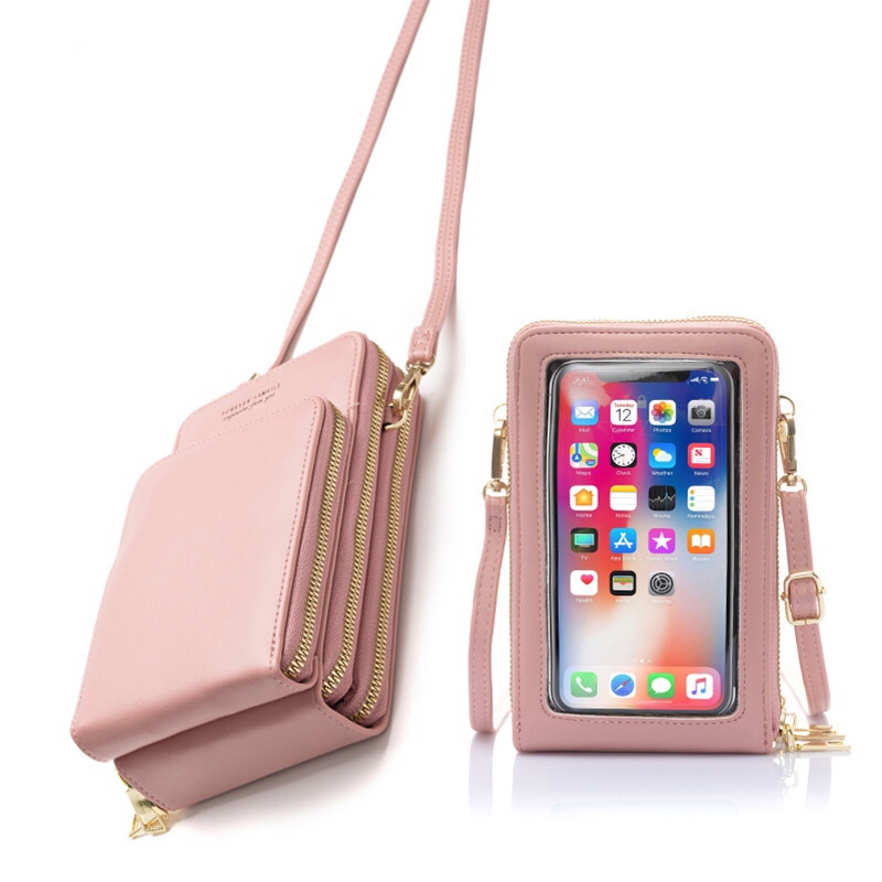 Touch Screen Mobile Phone Bag Women Sling Bag PU Leather