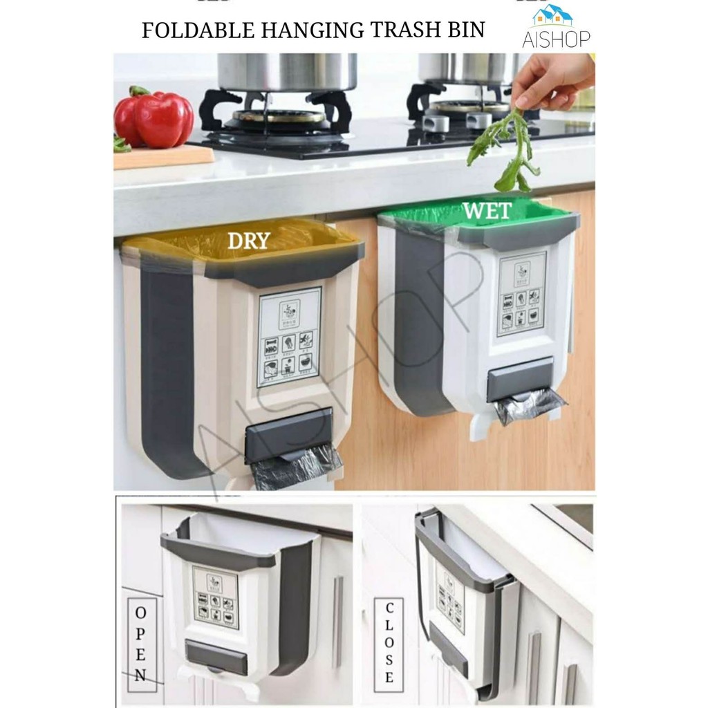 [SG Seller]Kitchen Hanging Trash Bin Rubbish Bag Holder Dustbin Garbage ...