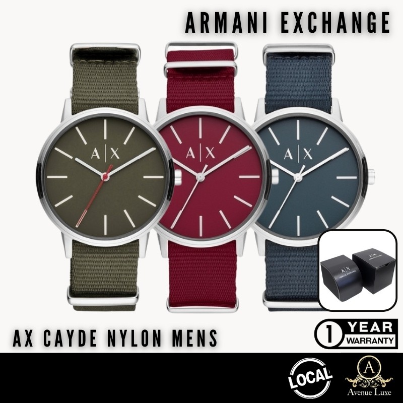 *SG* Armani Exchange Cayde Nylon Series Analog Mens Watch AX2709 AX2711  AX2712