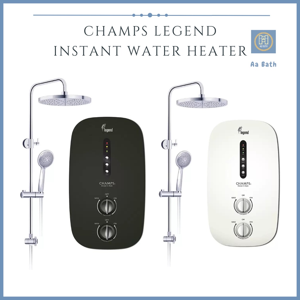 AA BATH] Champs Legend Instant Heater With Rain shower u0026 DC Booster  Pump/Water Heater | Shopee Singapore