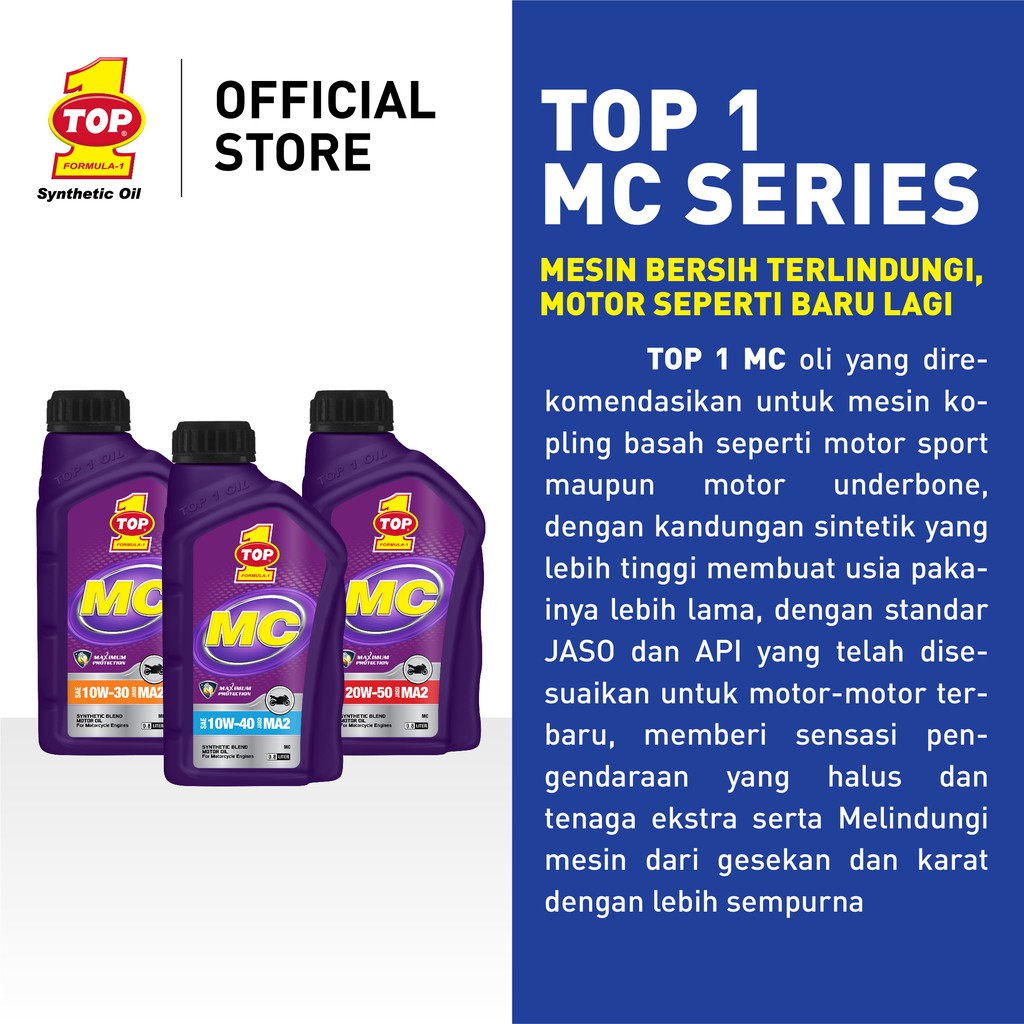 TOP 1 Oli Motor SMO MC SAE 10W-40 1L - Gambar 4