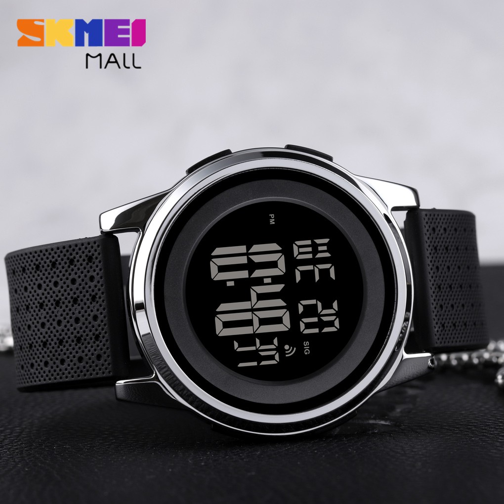 SKMEI 1502 Men 9mm Ultrathin Fashion Week Watch Digital Sport Stopwatch