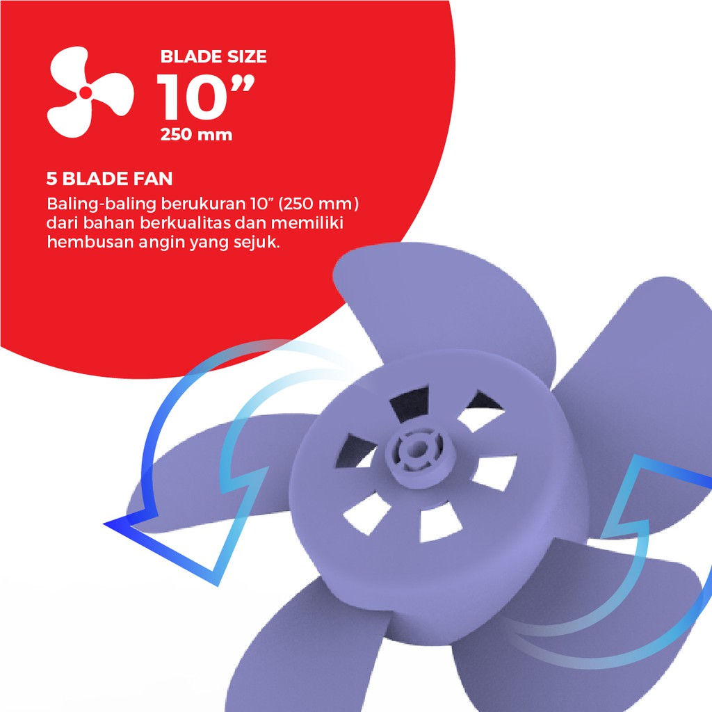 Maspion Kipas Angin Kotak Box Fan 10 Inch JF-122 - Gambar 4