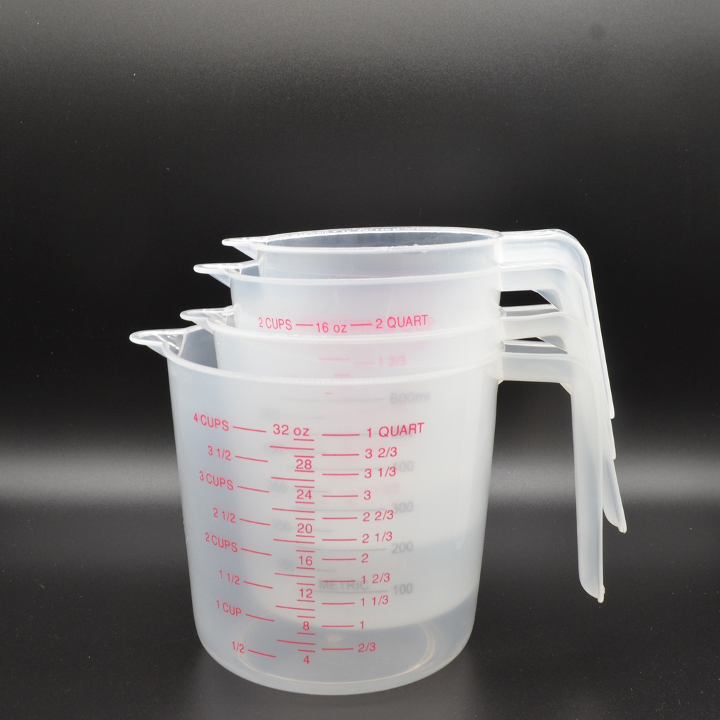 250/500/600/1000ml Plastic Measuring Cup with Handle/ Bekas Penyukat ...