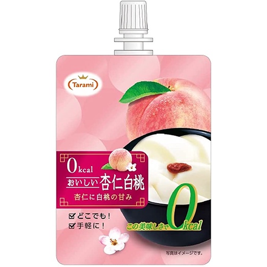 TARAMI Oishii Annin Almond Jelly and White Peach Flavor 0kcal Jelly
