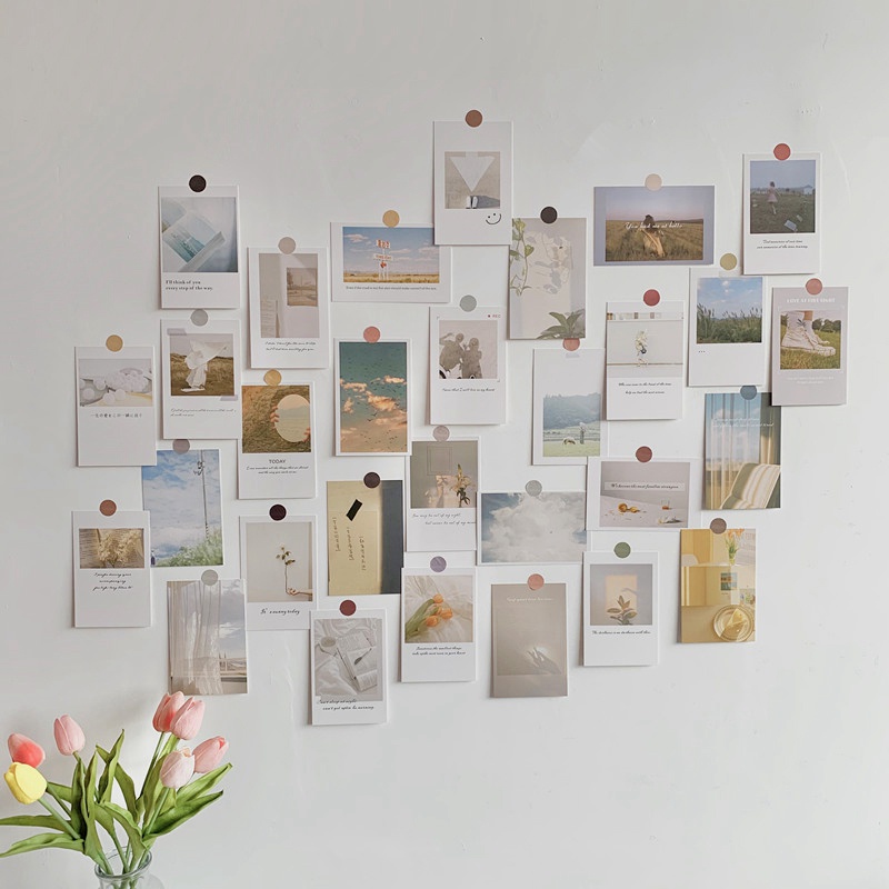 1set Postcards Set Wall Art Decor Background Paper Card Photo Props ...
