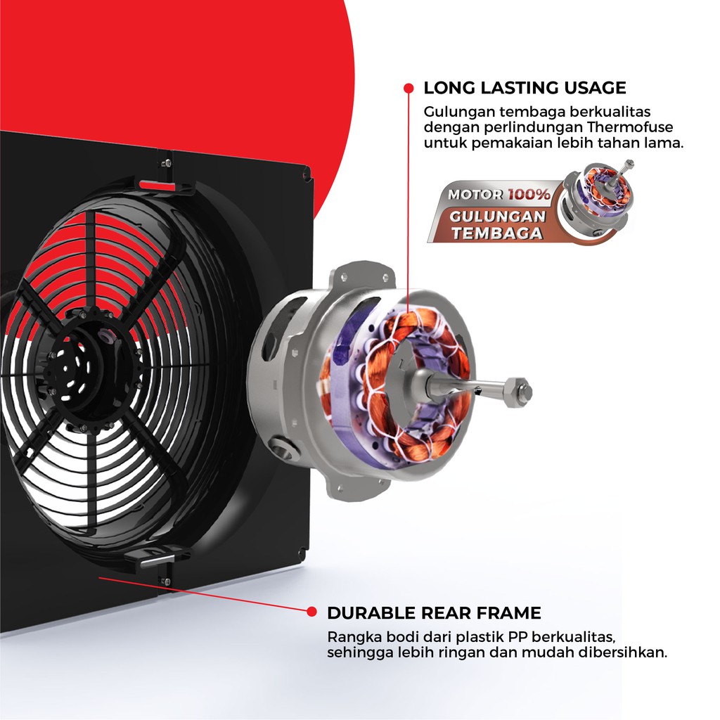 Maspion Ceiling Exhaust Fan Kipas Angin Hexos Plafon 10 Inch CEF-25 - Gambar 2