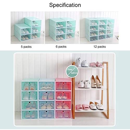 12Pcs New Style Large Foldable Storage Box Colorful Plastic Shoes Box ...